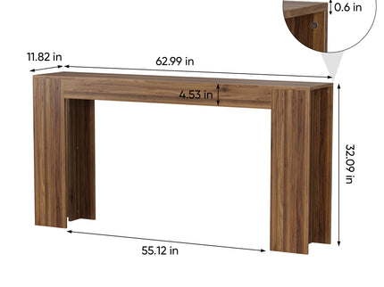 Farmhouse Style Extra Long Walnut Console Table