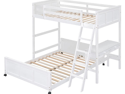 Full Over Full Bunk Bed With Desk