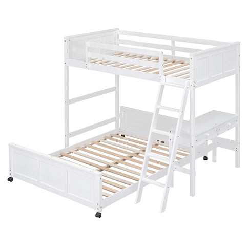 Full Over Full Bunk Bed With Desk