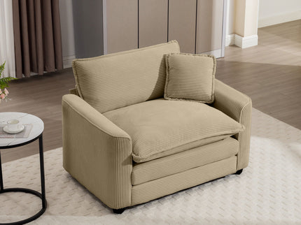Modern Classic Fabric Single Chair Deep Seat Sofa With Pillow
