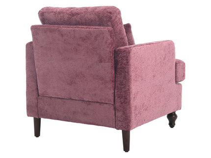 Modern Mid Century Wood Frame Armchair With Tufted Design