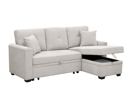 Upholstered Sectional With Pull Out Bed And Chaise Storage