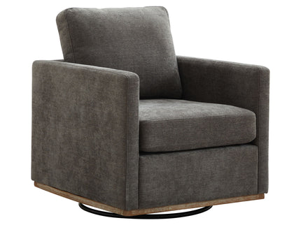 Modern Square Upholstered Swivel Accent Chair With Metal Base