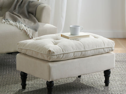 Lofton - Pillow Top Ottoman With Button Tufting - Cream