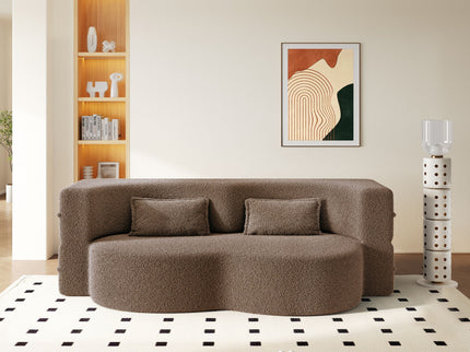 Modern Floor Sleeper Sofa Bed With 2 Pillows, Convertible Twin Size Folding Mattress For Living Room