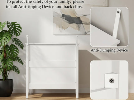 3 Drawer Nightstand, Wide With Soft Close Slides - White