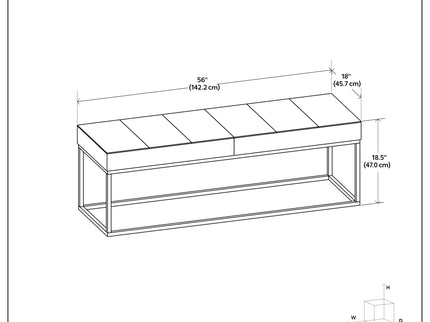 Candice - Ottoman Bench - Tan / Black