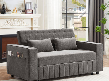 Pull-Out Sofa Bed Convertible Couch With Adjustable Backrest For Living Room