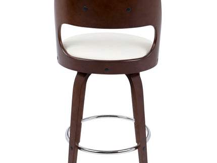 Cecina - Mid-Century Modern Fixed Height Counter Stool With Swivel And Round Footrest (Set of 2)