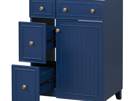 Transitional Style Bathroom Vanity Cabinet With Ceramic Sink