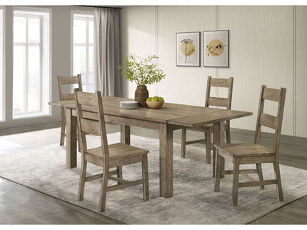 Cressley - 5 Piece Dining Set With Ladder Back Chairs - Light Oak