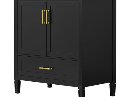 Elegant Fluted Bathroom Vanity With Sink, Soft Close Doors & Drawer