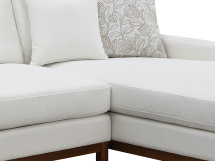 Valiant - Chenille Sectional Sofa With 4 Pillows - Ivory