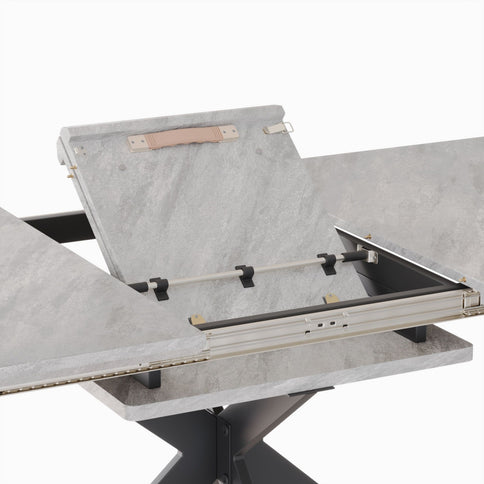 Modern Mid-Century Dining Table Set With Extendable Design