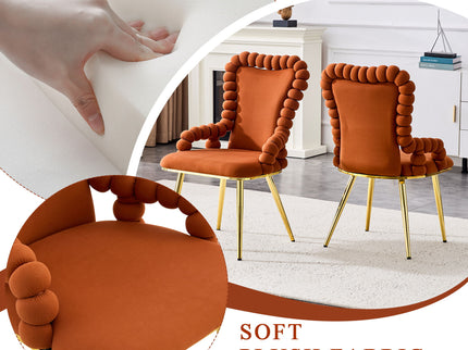 Puffy Bubble, Ball Chain Chair With Armrests For Dining Room (Set of 2)
