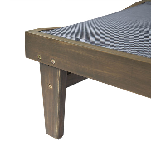 Summerland Chaise Lounge Dark Mesh Outdoor Seating - Dark Gray