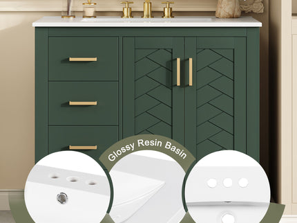 Bathroom Vanity With Sink Combo, Storage Cabinet, Freestanding Set With 3 Drawers & Soft Closing Doors