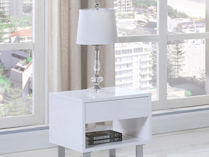 1 Drawer End Table With U-Shaped Legs - White