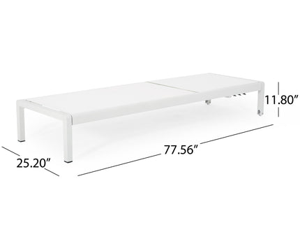 Outdoor Patio Chaise Lounge With 5 Reclining Positions