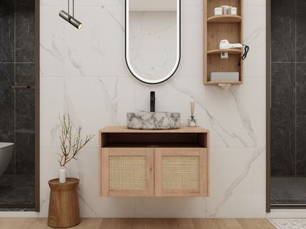 Bathroom Vanity & Art Sink And Storage Rack, Float Mounting Design