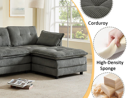 Oversized Modular Sectional Sofa With Multi Functional Console