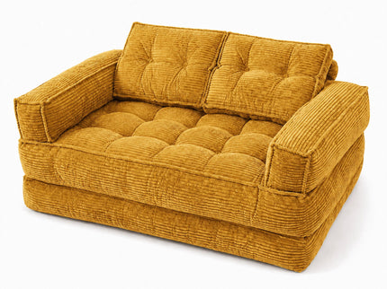 2 Seater Modular Corduroy Sofa With Chaise Lounge For Living Room