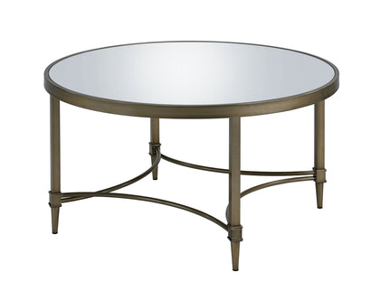 Aditya - Mirrored Antique Brass Coffee Table - Antique Brass
