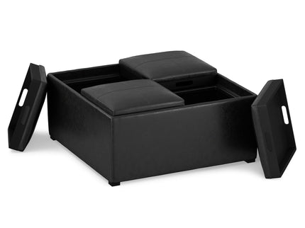 Avalon - Upholstered Square Coffee Table Storage Ottoman