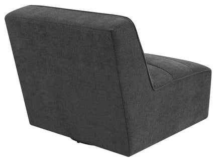 Manhattan - Swivel Tufted Chair Armless Accent Chair, 360 Degree Swivel Base - Charcoal