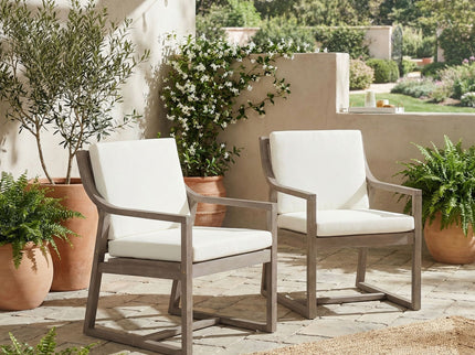 Outdoor Chair Set With Frame And Cushion For Patio - Brown