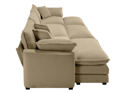 Oversized Modular Cushion Sofa With Ottoman, Low Back, Deep Seating Sofa Set