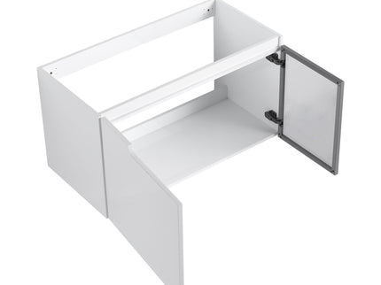36" (35 1 / 4") Wall Mounted Bathroom Vanity, Cabinet With Half Door (Excluding Sink) - Glossy White