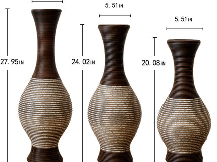 Tall Designer Floor Vase With Elegant 2 Tone