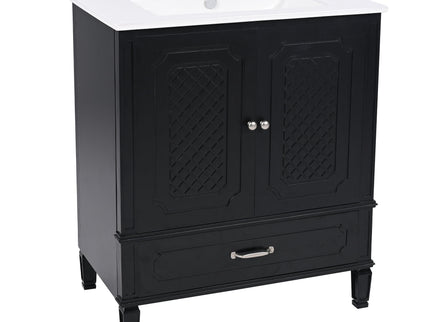 Vintage Style Bathroom Vanity With Sink, Multi Functional Storage, Soft-Closing Door