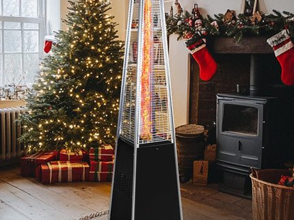 Pyramid 48, 000 Btu Propane Outdoor Heater With Detachable Wheels - Black / Silver