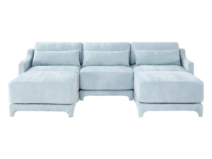 Stylish Sofa With Ottoman And Lumbar Pillows, Ergonomic Design