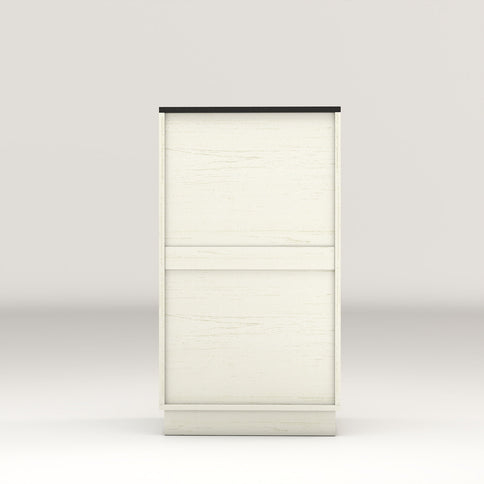 Tilt Out Trash Can Cabinet With Wave Textured Drawer & Pull Out Bin