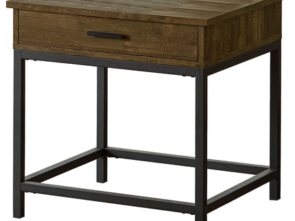 Square End Table With 1 Drawer - Brown