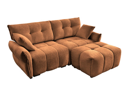 Sofa Set With Ottoman And Pillows, Textured, High Resilience Cushions