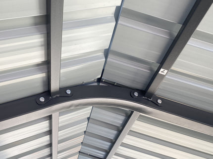 Metal Carport 12 X 20 Ft Heavy Duty With Galvanized Steel Roof Metal Garage Canopy With Galvanized Steel Roof & Frame Car Tent Outdoor Storage Shed For Car Boats And Truck - Alabaster / Dark Gray