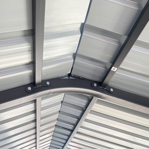 Metal Carport 12 X 20 Ft Heavy Duty With Galvanized Steel Roof Metal Garage Canopy With Galvanized Steel Roof & Frame Car Tent Outdoor Storage Shed For Car Boats And Truck - Alabaster / Dark Gray