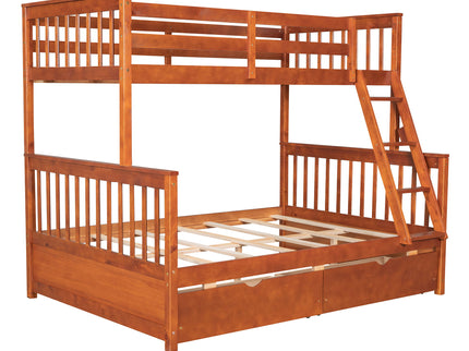 Bunk Bed With Ladders And 2 Storage Drawers