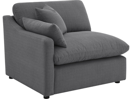 6 Piece Upholstered Modular Sectional Sofa With Reversible Cushions And Ottoman - Charcoal