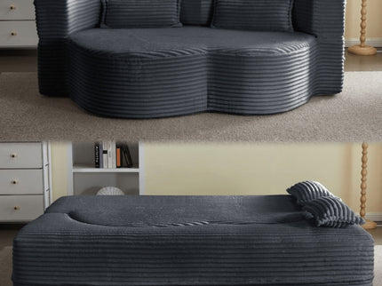 Floor Convertible Sleeper Sofa Bed With 2 Pillows
