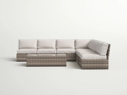 Comfortable Modern Patio Rattan Sectional Set With Cushions