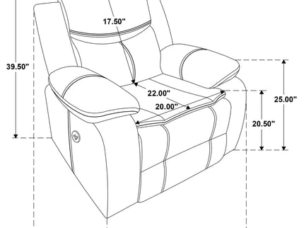 Salerno - Upholstered Power Recliner Chair With USB Charging - Dark Brown