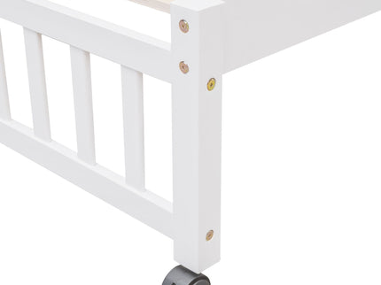Bunk Bed With 6 Drawers And Flexible Shelves, Bottom Bed With Wheels