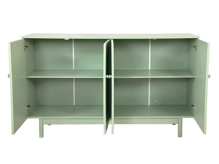 4 Door Intaglio Storage Cabinet - Mint Green