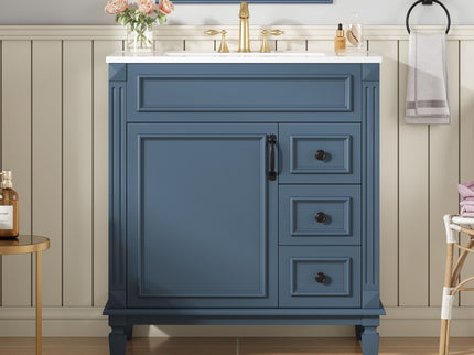 Bathroom Vanity With Sink, Cabinet With 2 Drawers And Adjustable Shelf