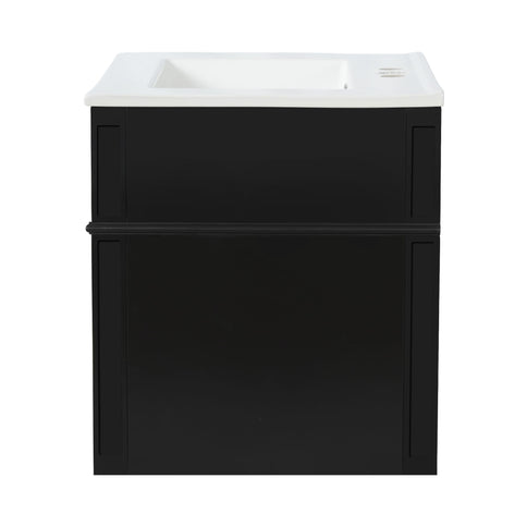 Wall Mounted Bathroom Vanity With Tip Out Drawer And Open Back Design